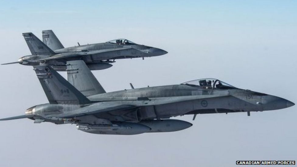 Canada launches first air strikes in Syria - BBC News