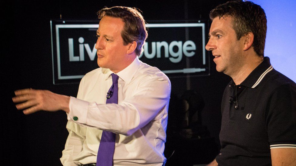 David Cameron with Chris Smith in the Live Lounge