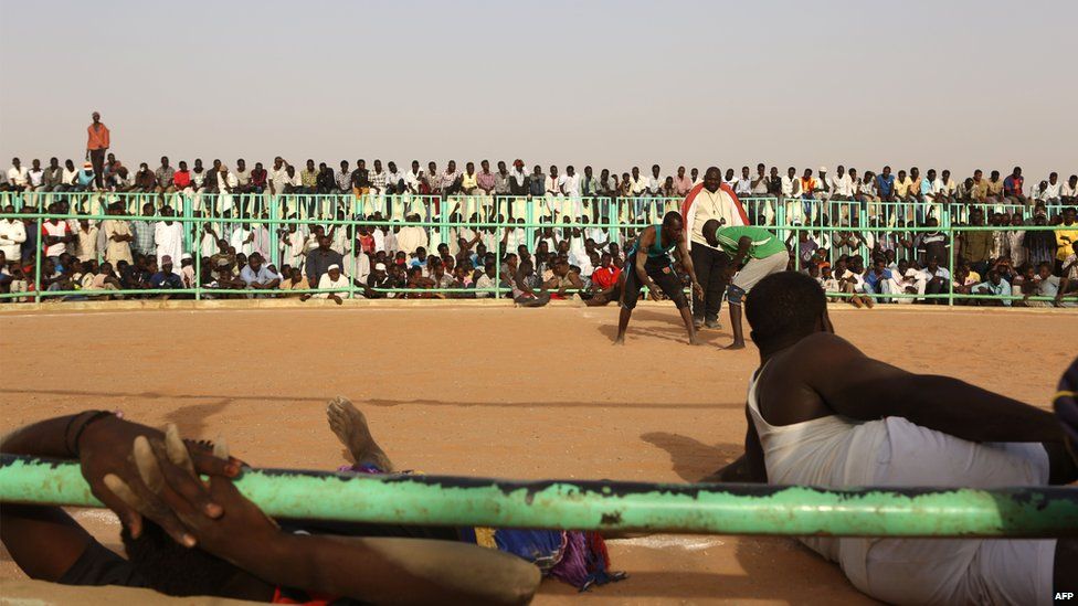 Wrestling match in Khartoum, Sudan - Friday 17 April 2015