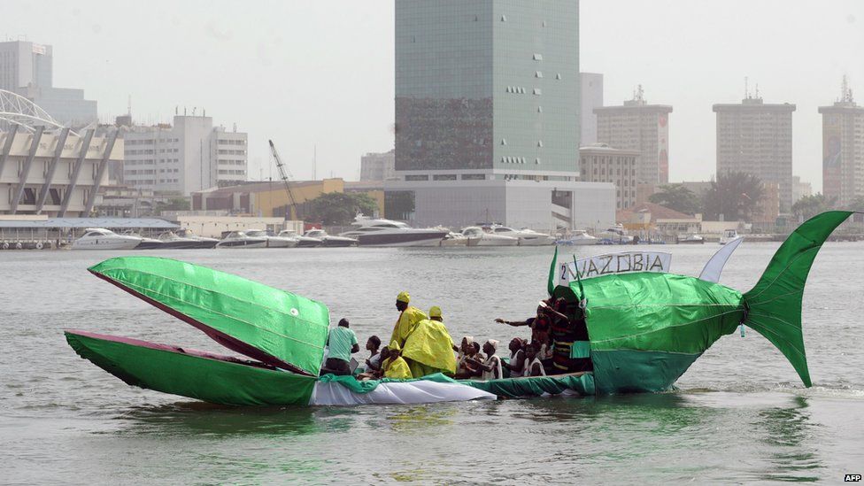 A Lagos Water Regatta float in Lagos, Nigeria - Sunday 19 April 2015