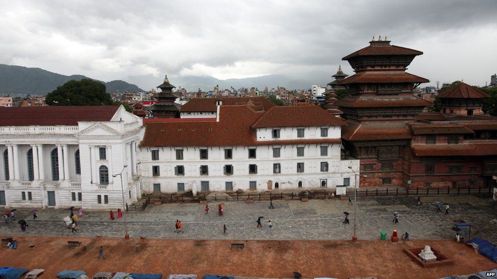 A general view of Hanuman Dhoka Durbar Square in Kathmandu on June 28, 2011
