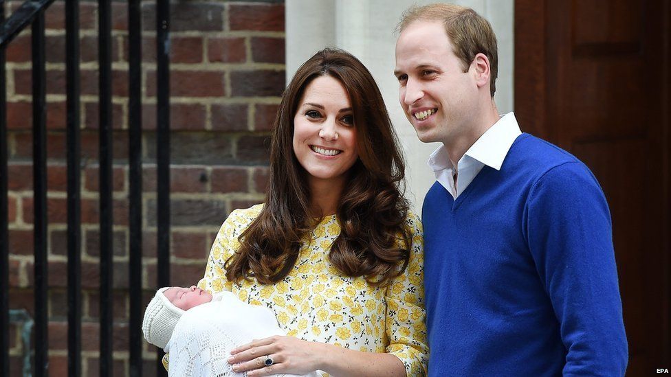 The Duke and Duchess of Cambridge with their newborn daughter