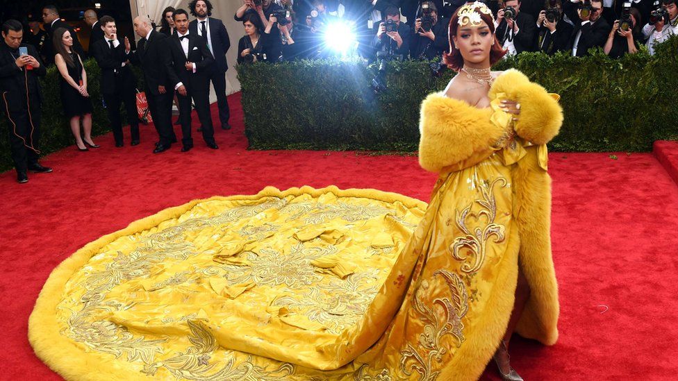 Rihanna, Kim Kardashian appear on Met Gala red carpet in New York - BBC ...