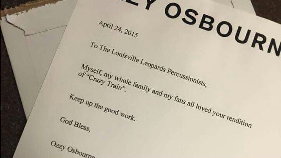 Ozzy Osbourne letter