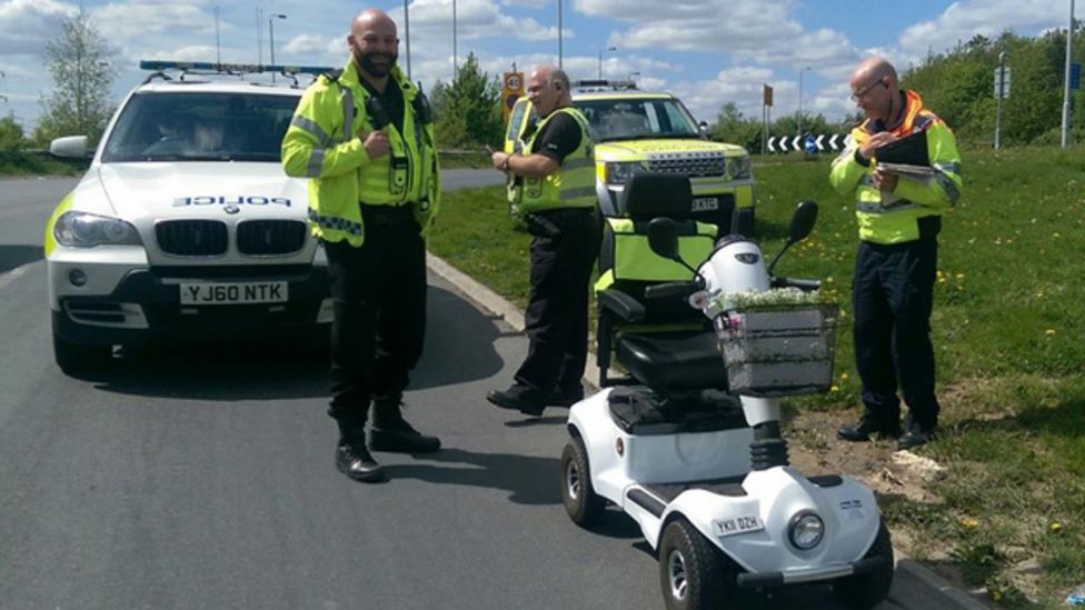 Mobility scooter driven on M1 motorway in West Yorkshire BBC News