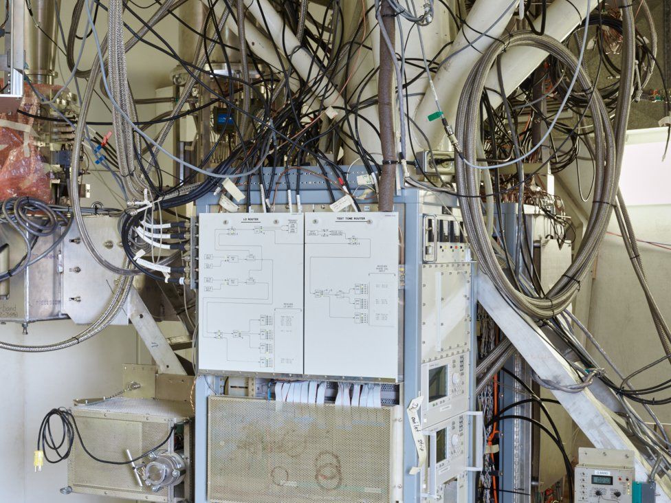 All signals are fed into the receiver room - receivers are cryogenically cooled and kept between -269C and -258C to minimise internal interference