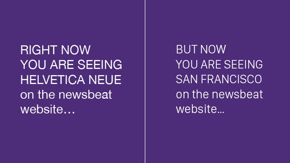 Helvetica Neue versus San Francisco