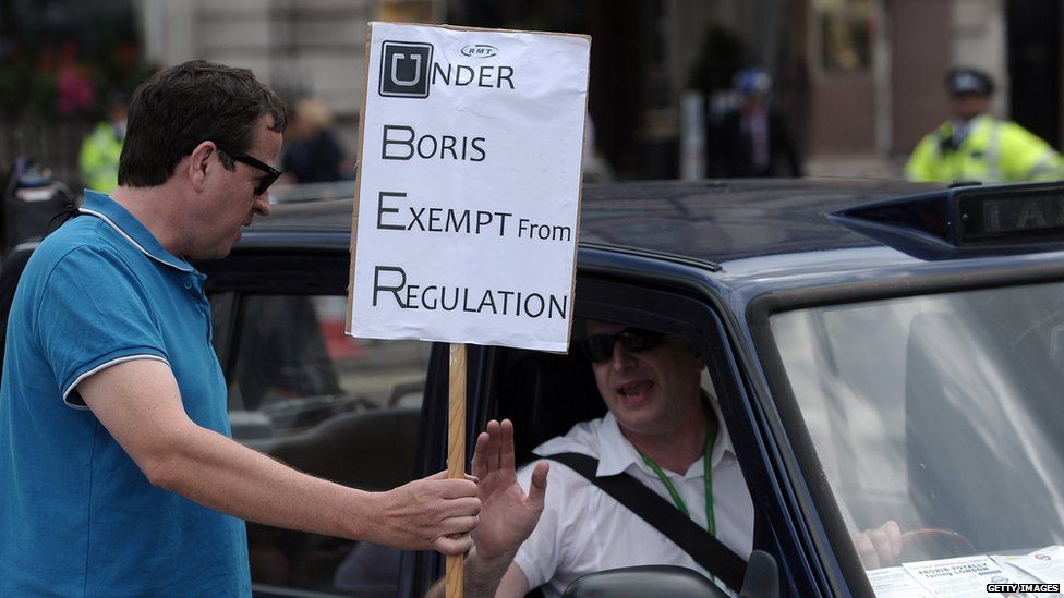 Taxi driver protest against Uber June 2014