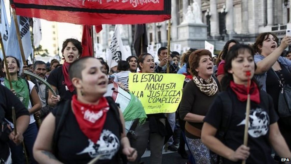 Argentine Marches Condemn Domestic Violence Bbc News