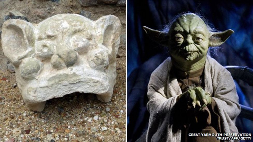 'Yoda' stone head found at Hopton church, Norfolk BBC News
