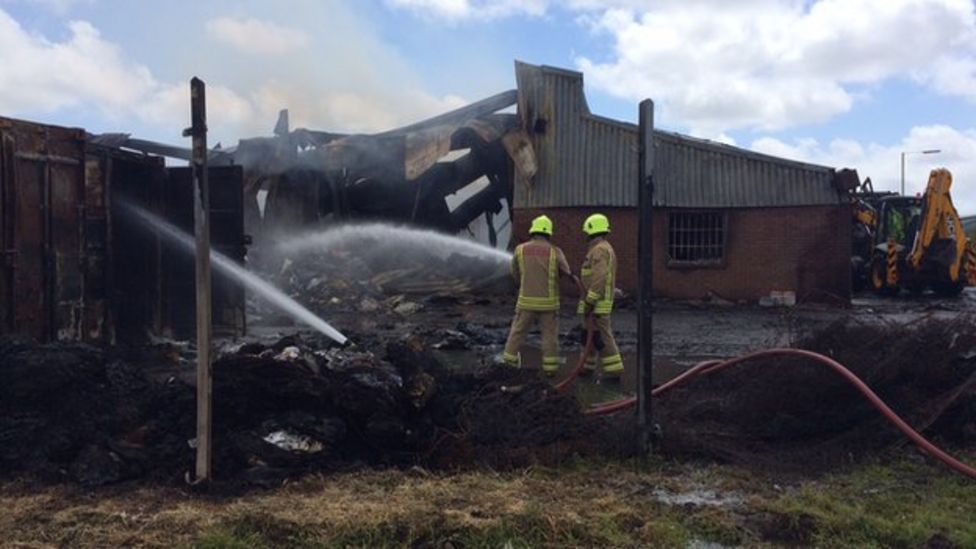 Bridgend fire Brynmenyn Industrial Estate blaze put out BBC News