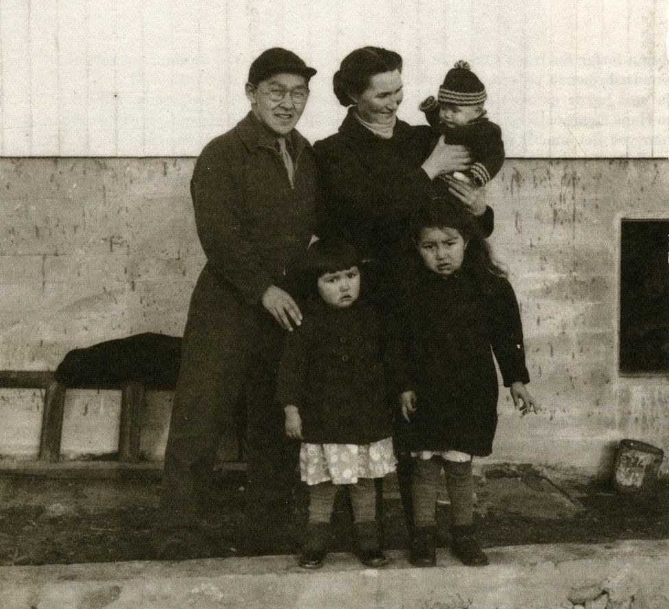 Helene Thiesen (bottom left), with her parents and siblings
