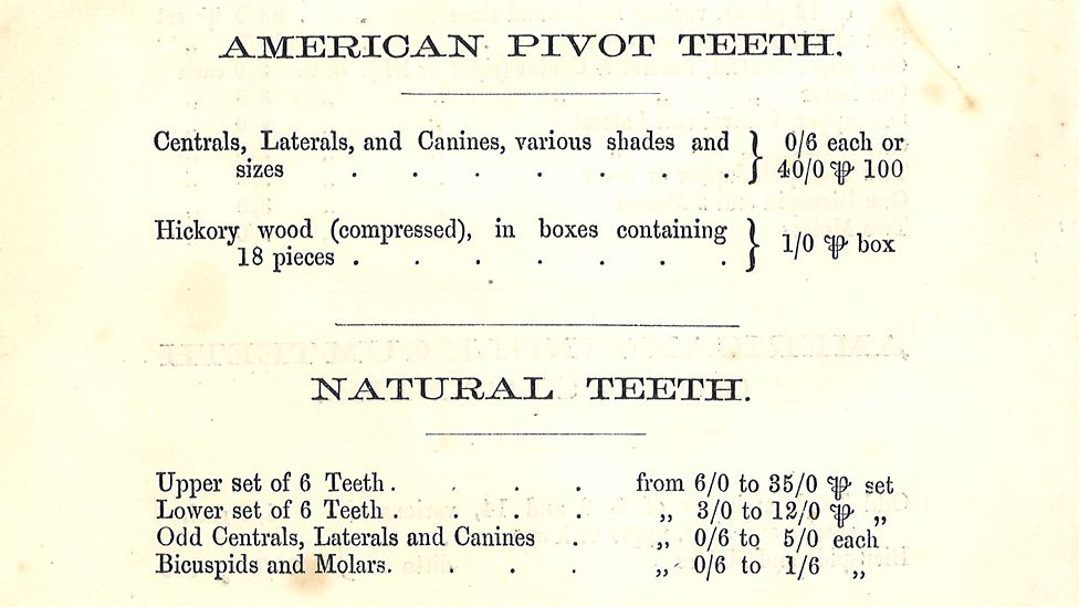Advert for dentists, mid 19th Century