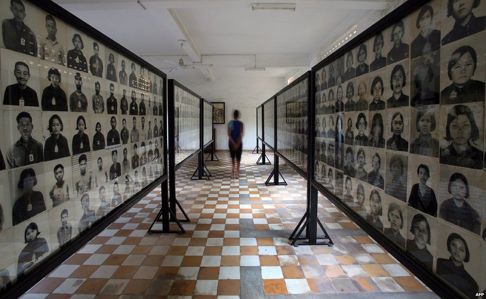 Photos of prisoners at Tuol Sleng
