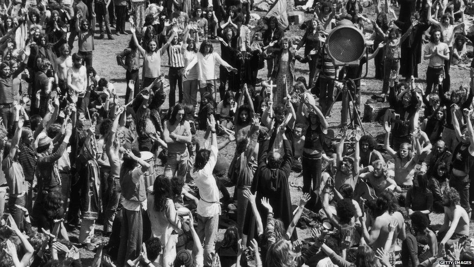 Big group of people dancing