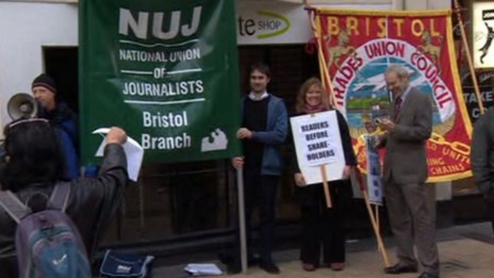 Bristol Evening Post jobs protest takes place in the city BBC News