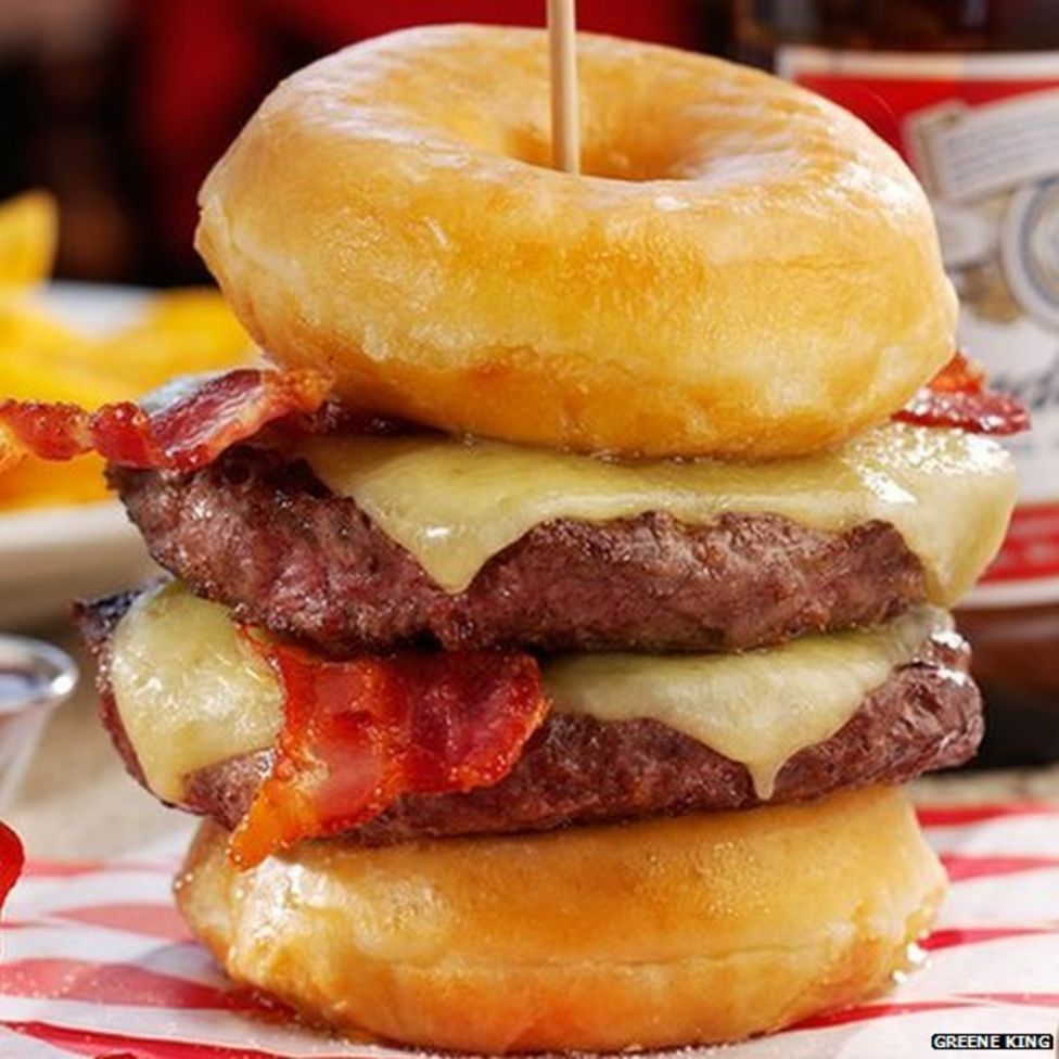 Pub chain criticised for calorific doughnut burger BBC News