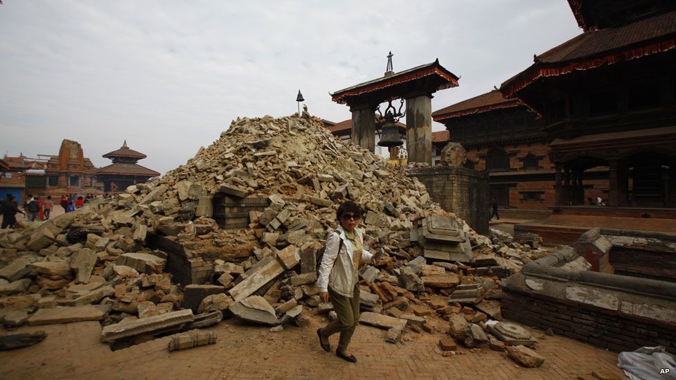 Bhaktapur's Durbar Square after the quake