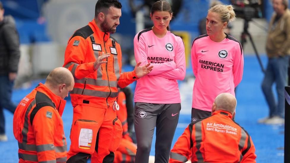 People being trained in CPR at Amex Stadium