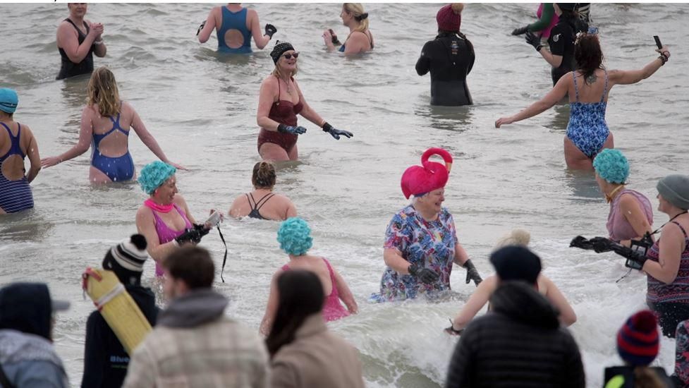 500 women in sea swim on Brighton beach 
