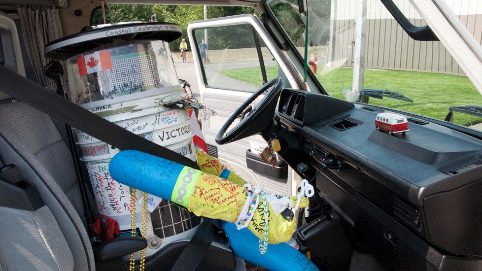 Hitchbot in a loory