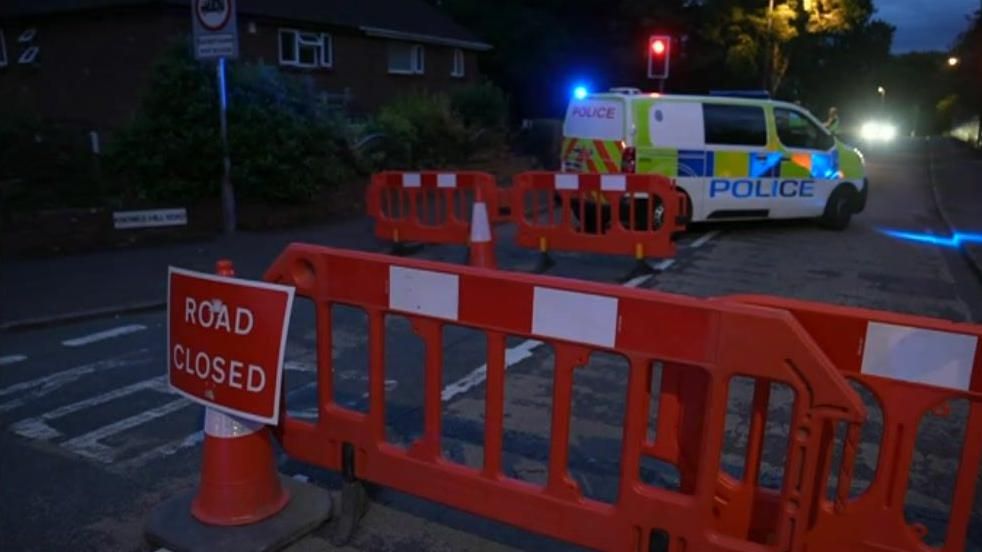 Road closed sign