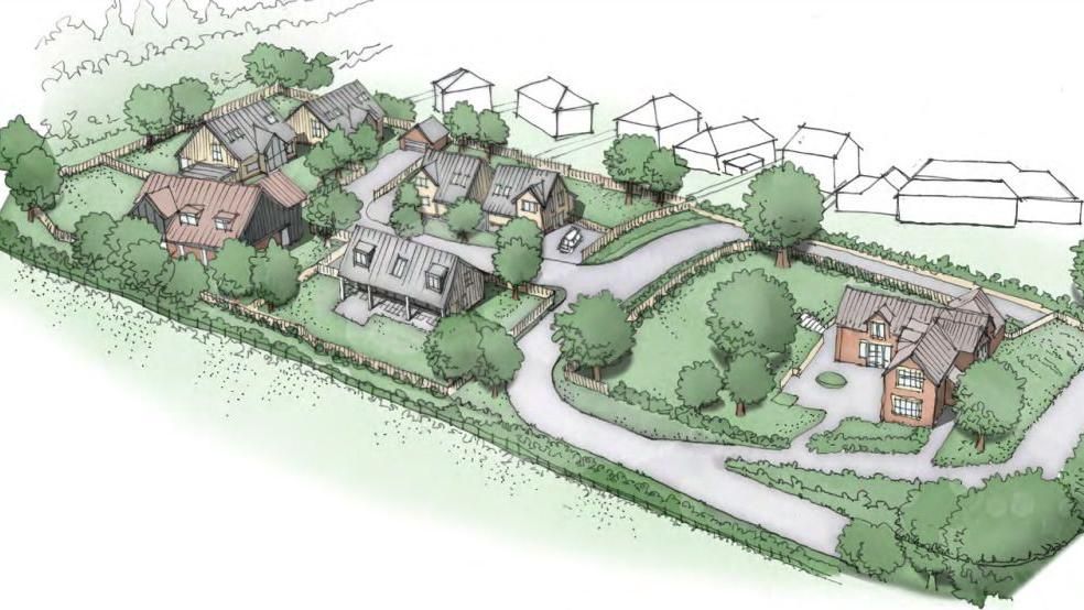 Proposed layout of the six homes