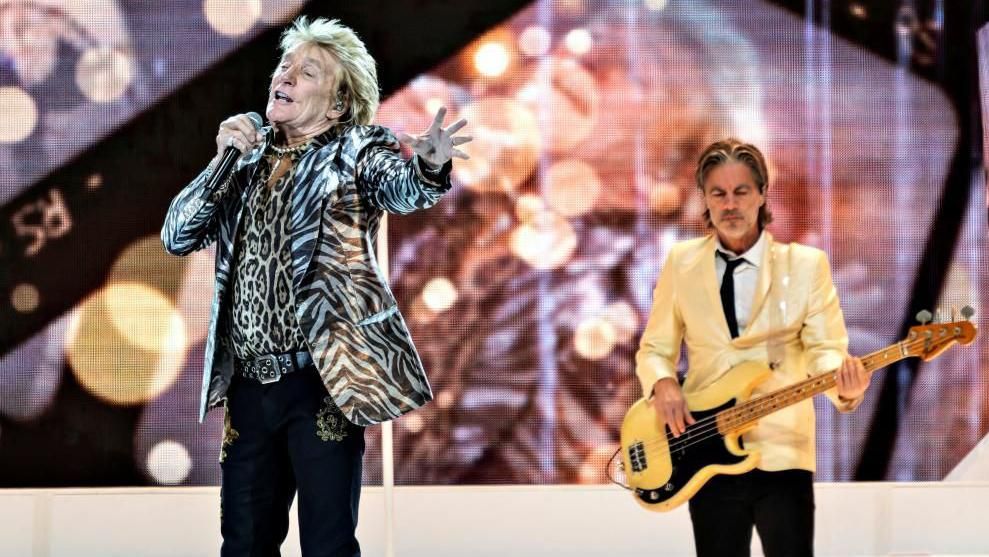 Rod Stewart performs on stage during his One Last Time concert at Royal Arena Copenhagen, Denmark June 9, 2024