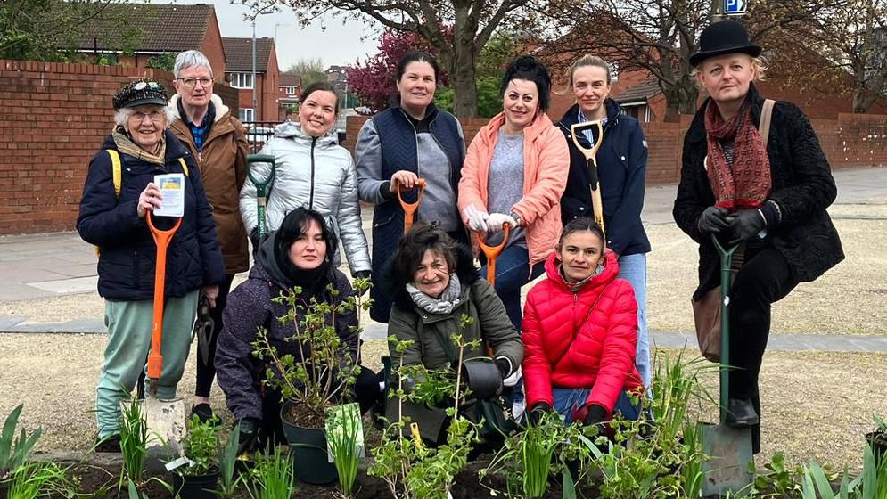 Group of volunteers in garden