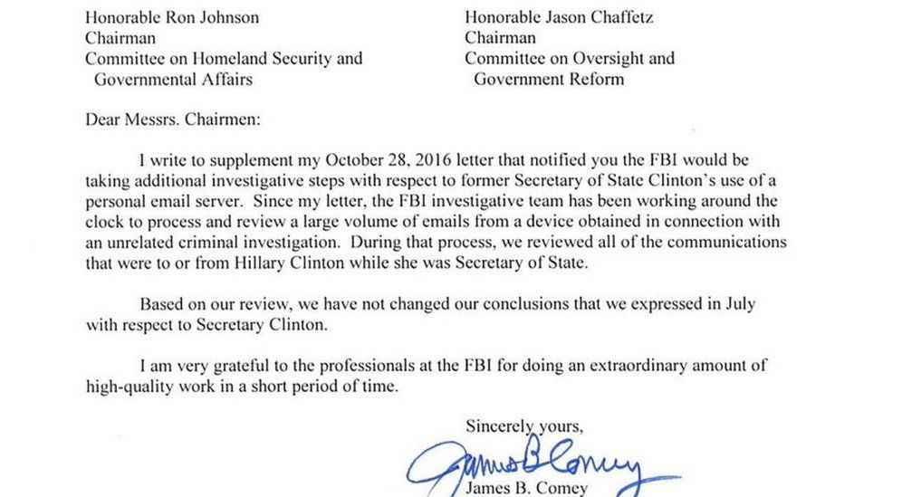 Comey's letter