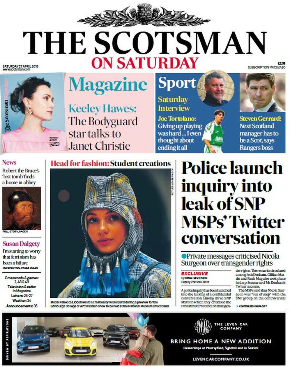 Scotland's papers Gangland 'death notices' and SNP Twitter leak BBC News