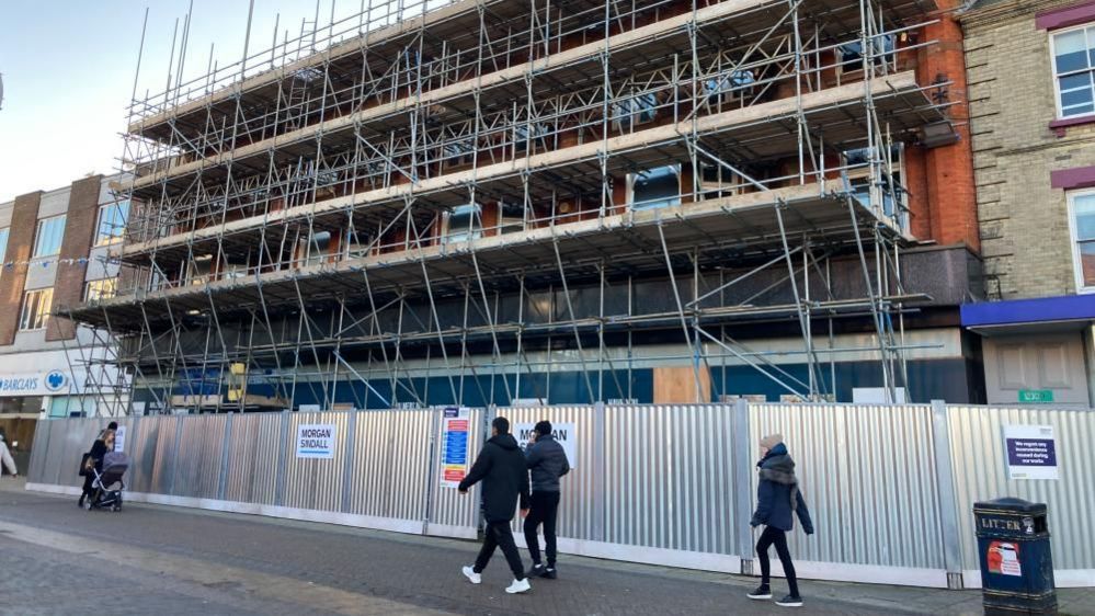 Construction work on a new learning hub in Great Yarmouth