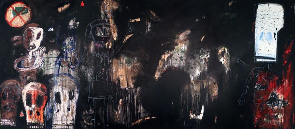 Aboudia's painting, Le couloir de la mort, 2011