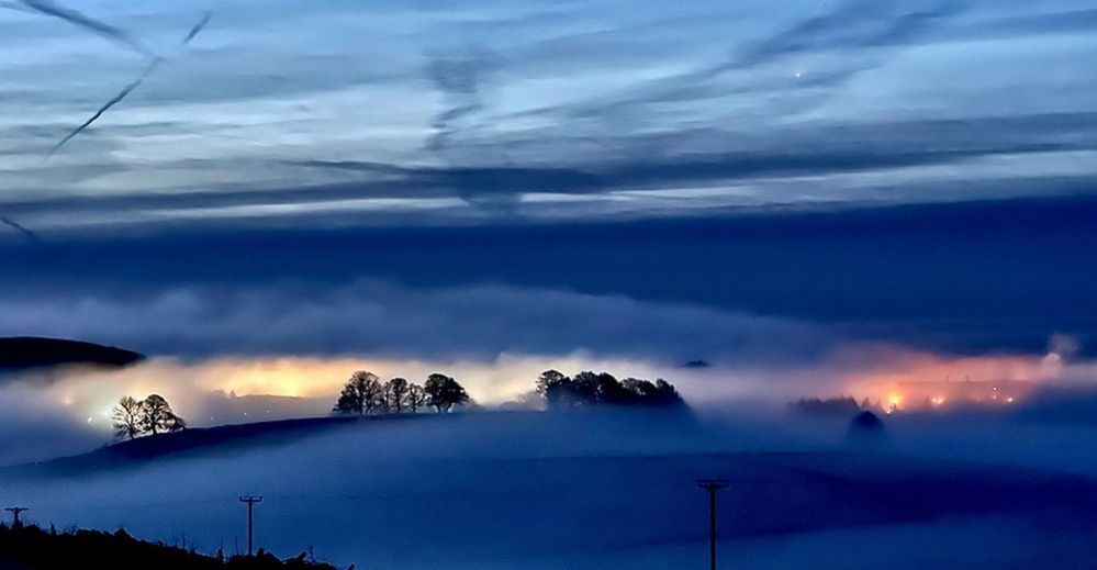 Foggy landscape, Buxton, Derbyshire