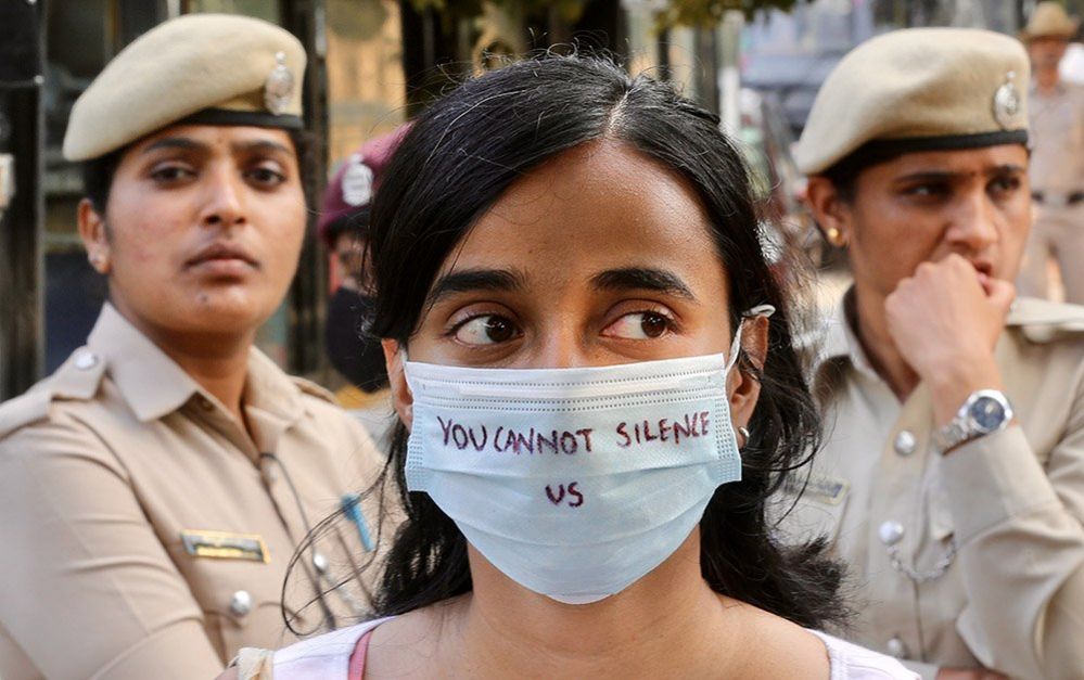 Protestor in Kolkata, India