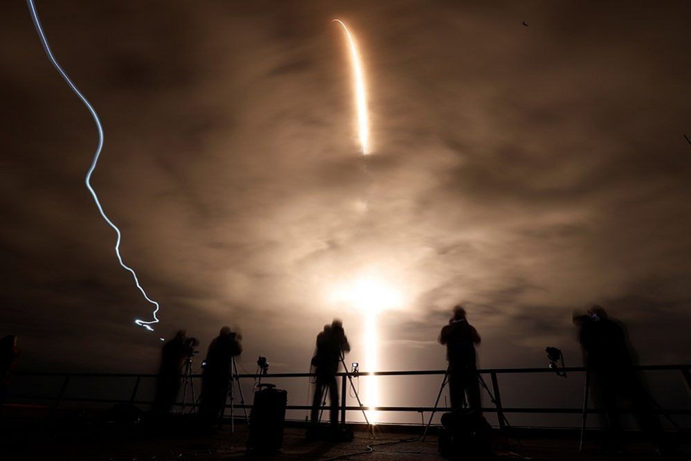 A SpaceX Falcon 9 rocket launches
