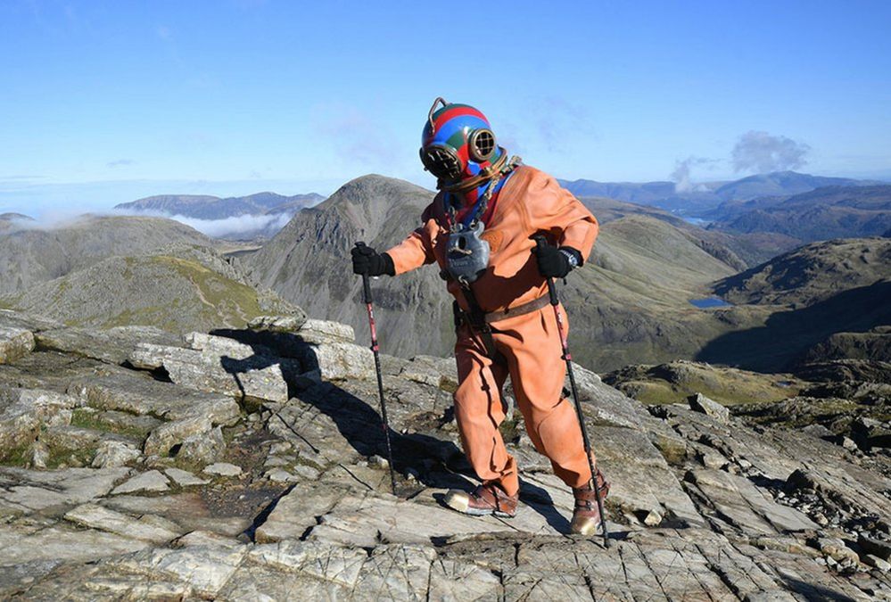 Lloyd Scott climbing Scafell Pike