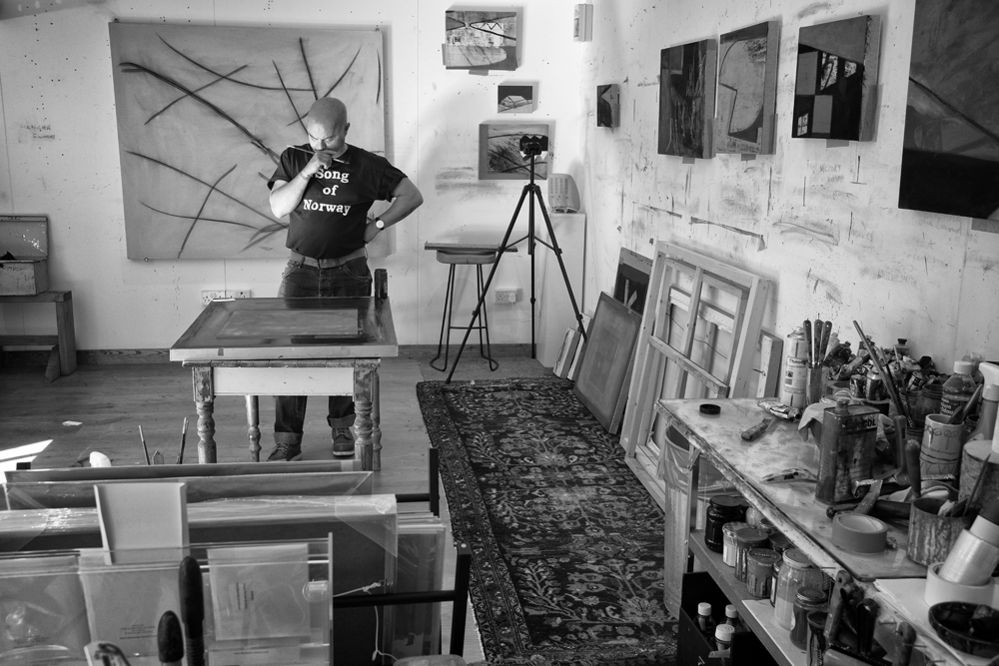The artist in his studio
