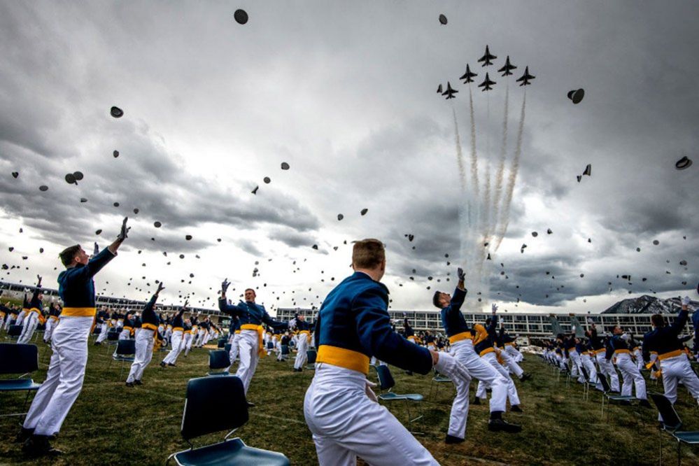 Air Force Academy cadets celebrate their graduation