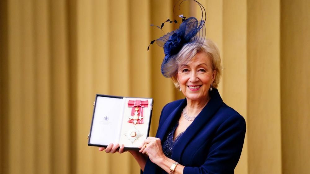 Andrea Leadsom receiving her DBE in 2021