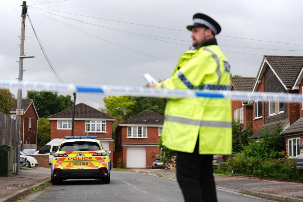 Police at the scene in Ashlyn Close