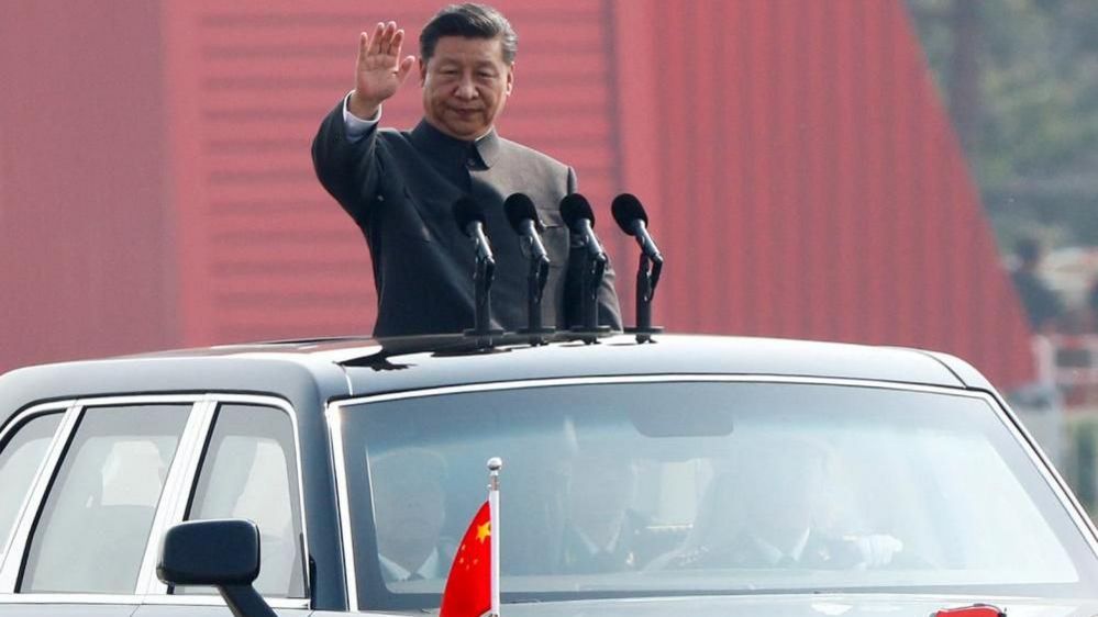 Chinese President Xi Jinping during a Parade in Beijing