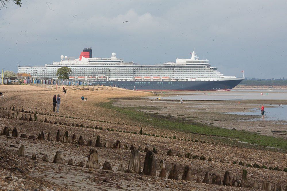 A cruise ship leaves Southampton