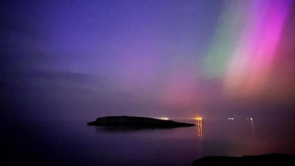 Northern Lights over Moelfre, Anglesey