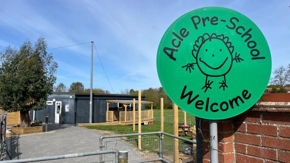 Acle Pre-School building and sign
