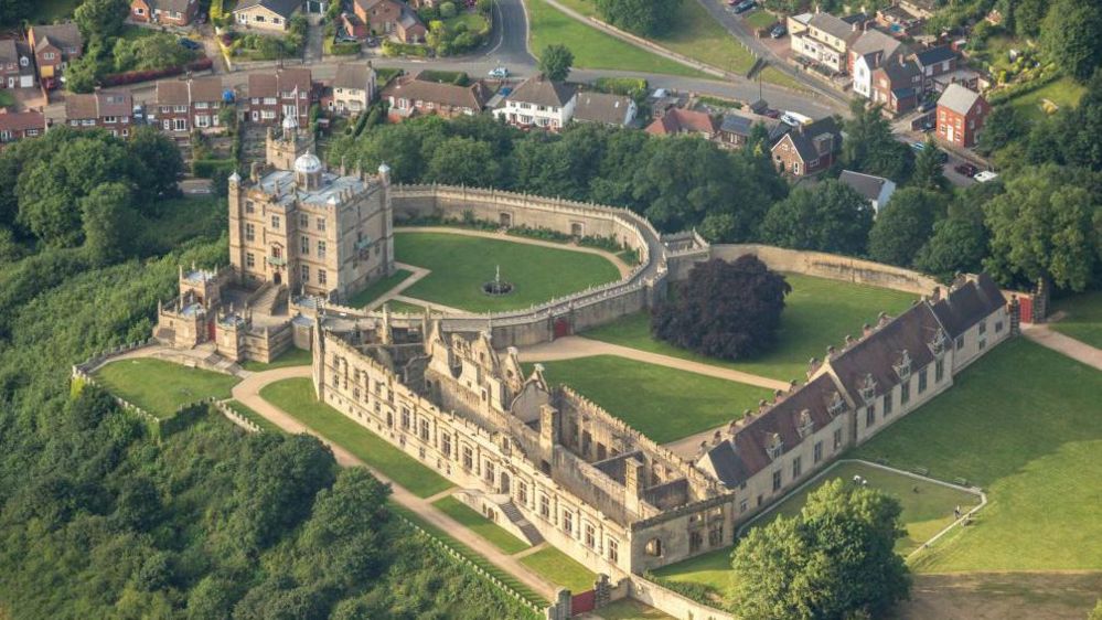 Aerial picture of Bolsover Castle