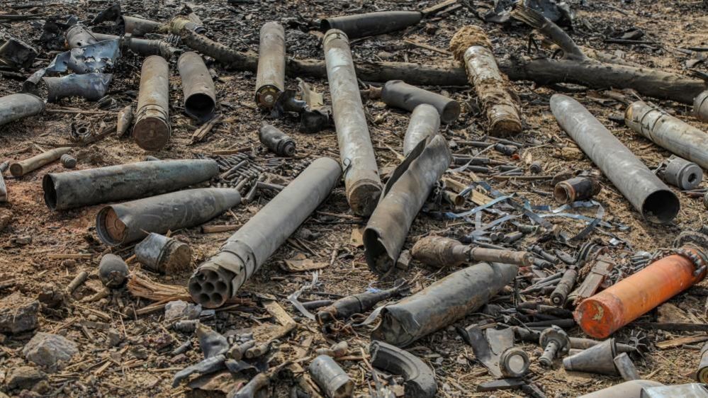 Shells at the site of the explosion at the arsenal in N'Djamena, Chad - 19 June 2024