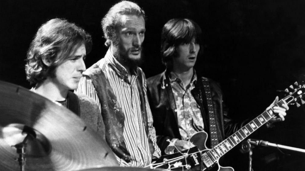 Cream (left to right) Jack Bruce, Ginger Baker and Eric Clapton