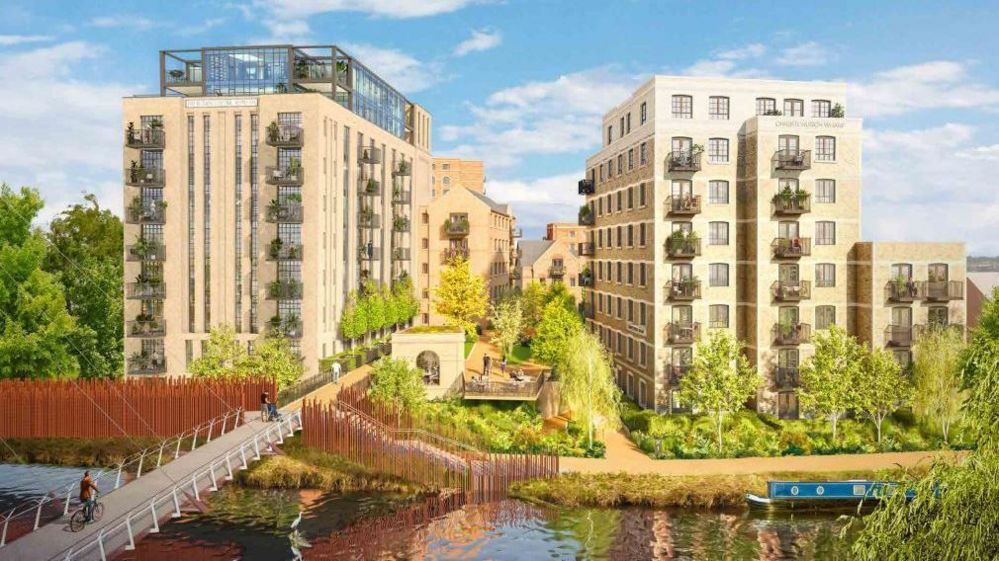 A CGI of what the replacement development of 209 flats at the Old Power Station 
