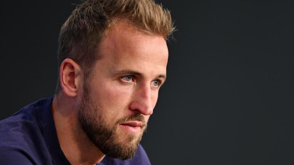 Harry Kane at a press conference ahead of England's clash with Spain in the final of the Euros